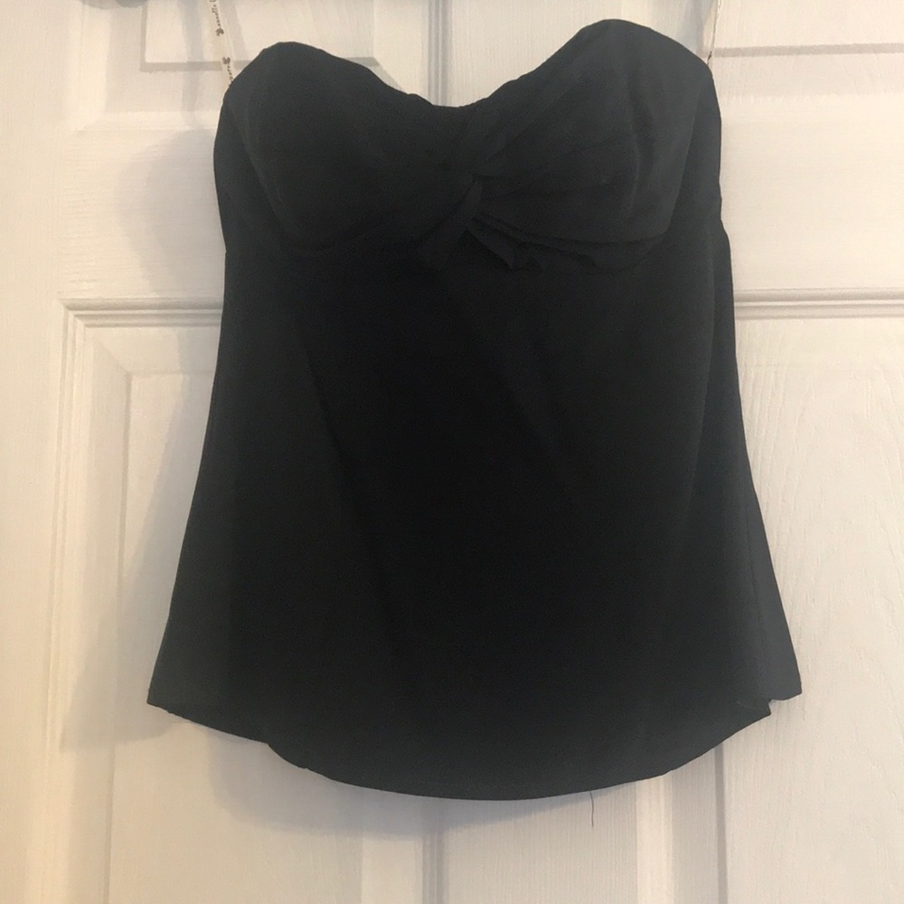 Nanette Lepore black strapless top size 2
